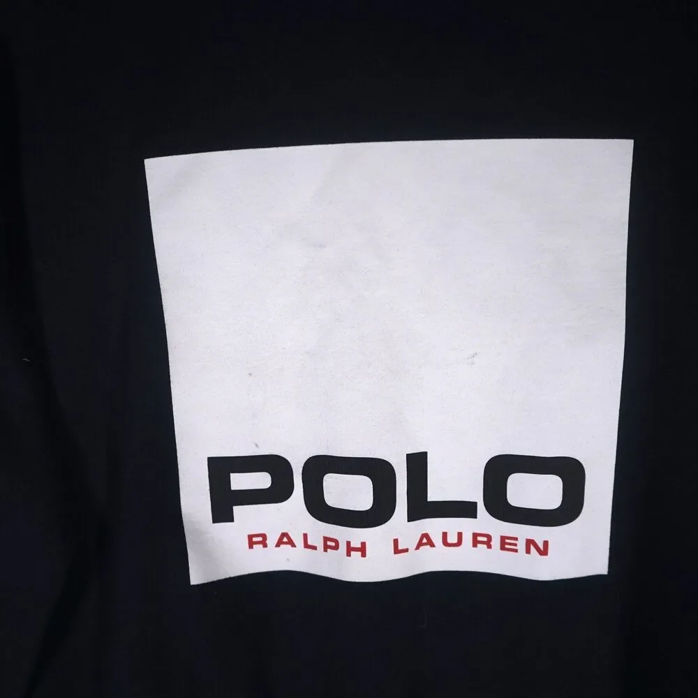 Polo Ralph Lauren Crewneck Sweatshirt Box Logo Spellout Navy White Small